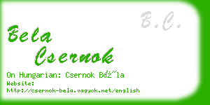 bela csernok business card